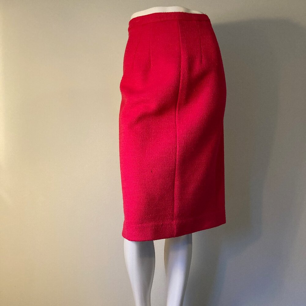 Vintage wool fuschia pencil skirt set
